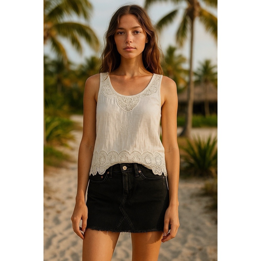American Eagle Black Denim Mini Skirt Frayed Hem Size 00 Button Fly A-Line